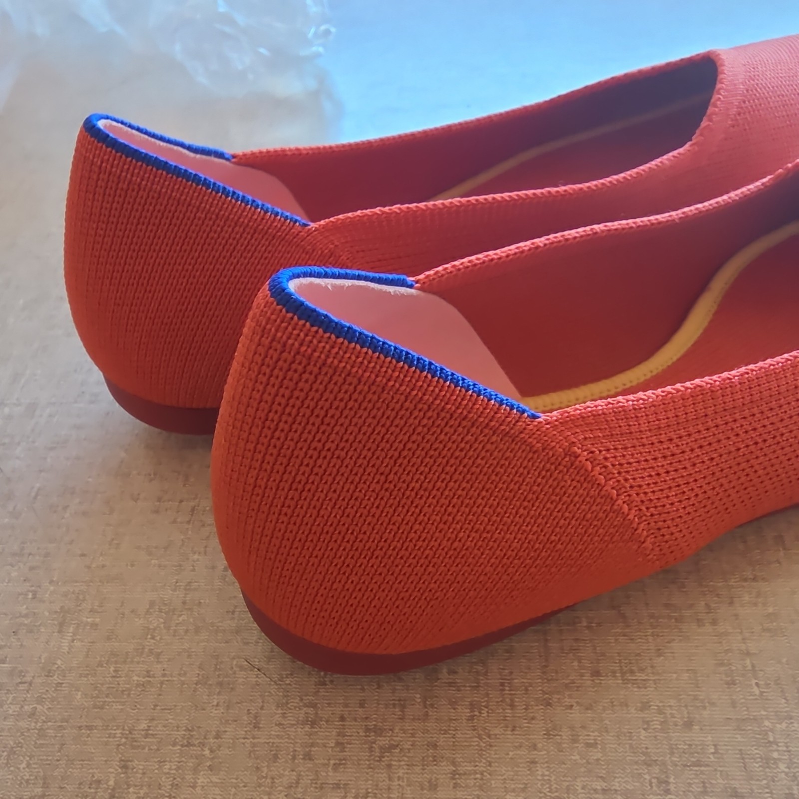 Rothy’s Point Copper Orange shoes flats NEW Size 8