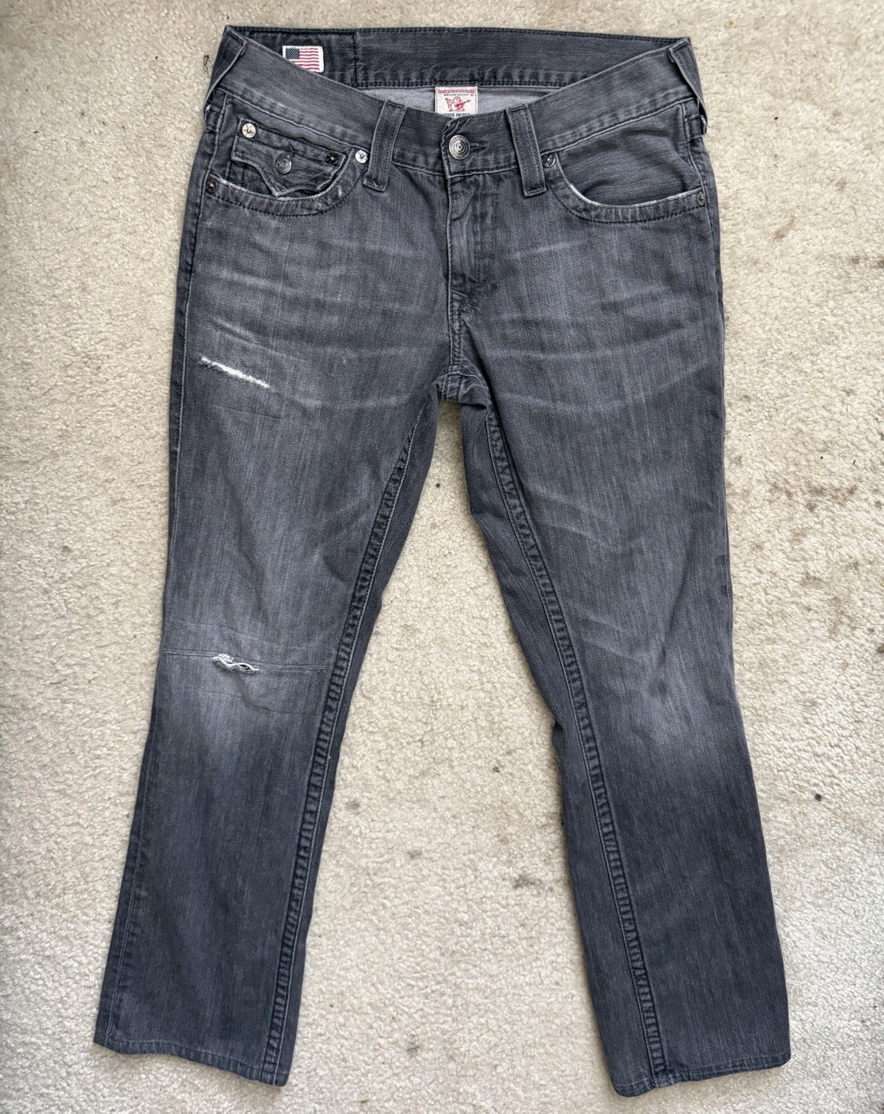 True Religion Mens 32 World Tour Section Ricky Seat 34 Denim Jeans Pants