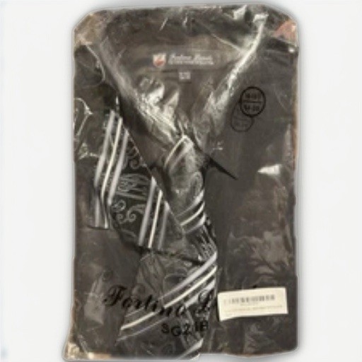Men’s Fortino Landi Dress Shirt w/ Tie and Handkerchief Set Style SG21 Black