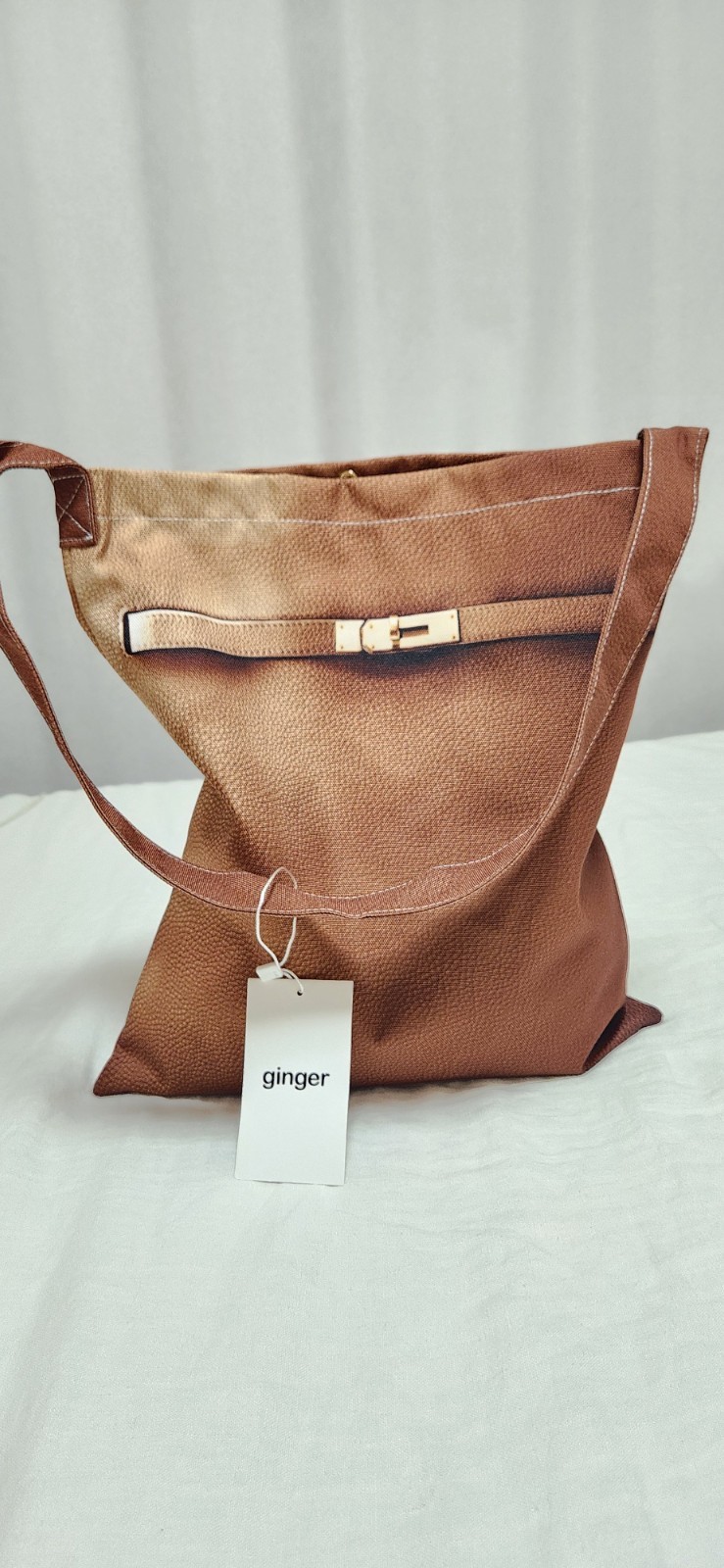 Realistic Leather Print Tote Bag Lightweight Shoulder Fabric Everyday Daily Bag