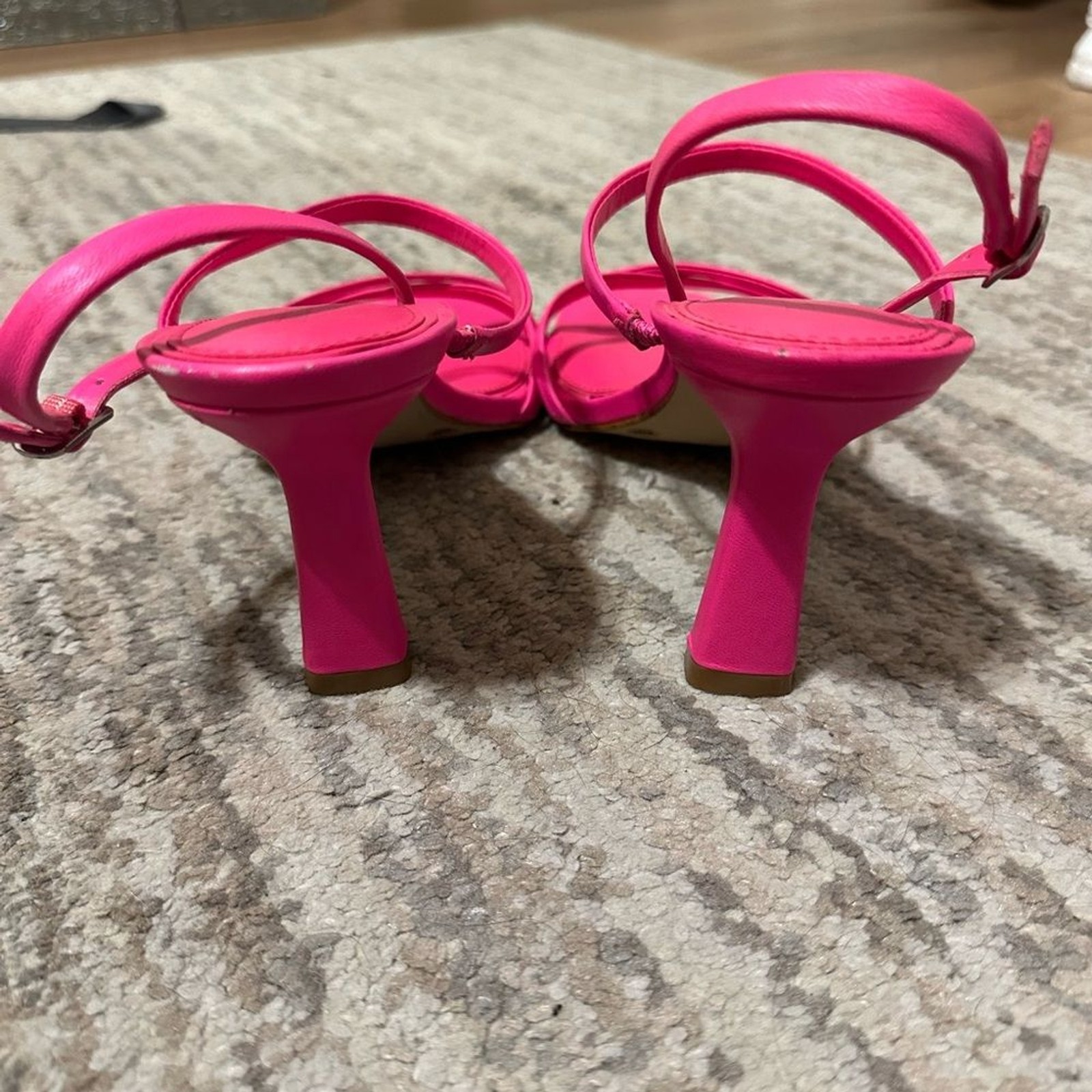 Gianni Bini Hot Pink Square Toe Strappy Heels