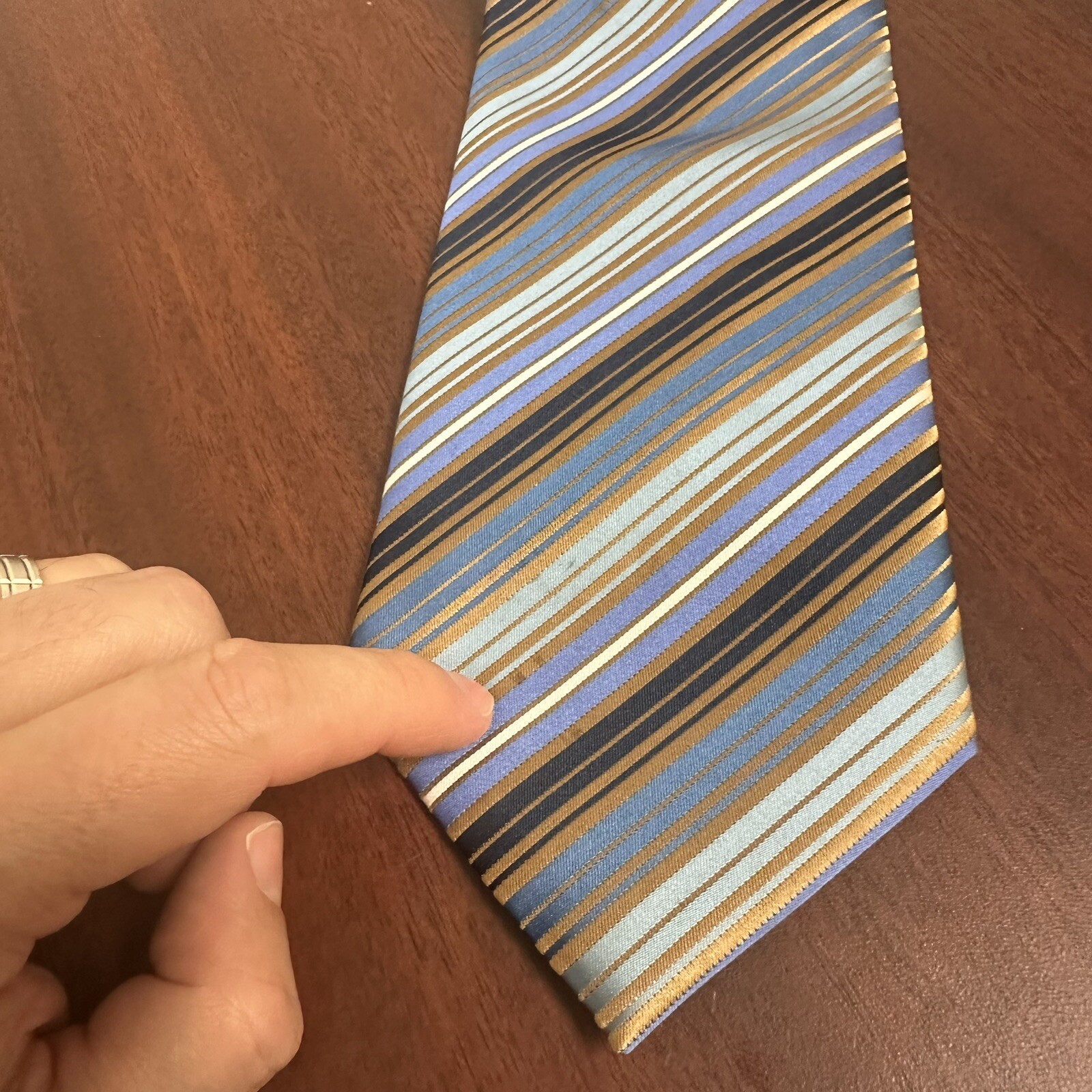 Ermenegildo Zegna Tie Striped Mens Multicolor Business See Details