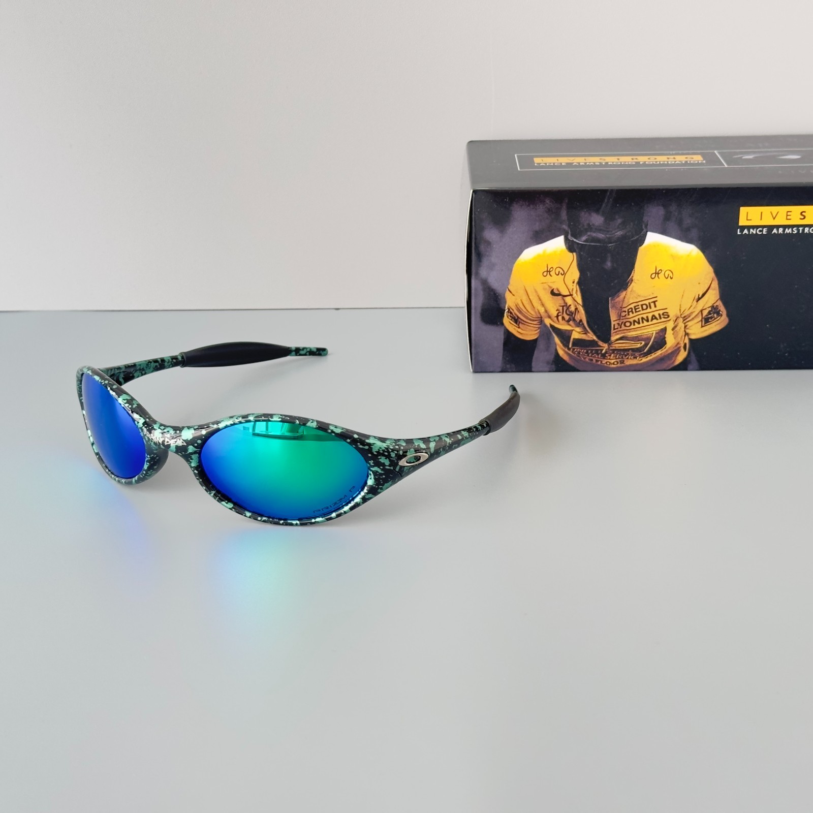 Oakley x Brain Dead Eye Jacket Green Drip Sunglasses Hype Y2K GORPCORE