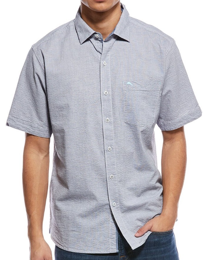 Tommy Bahama Short Sleeve Seersucker NOVA WAVE Camp Shirt LARGE, XL, 2XL
