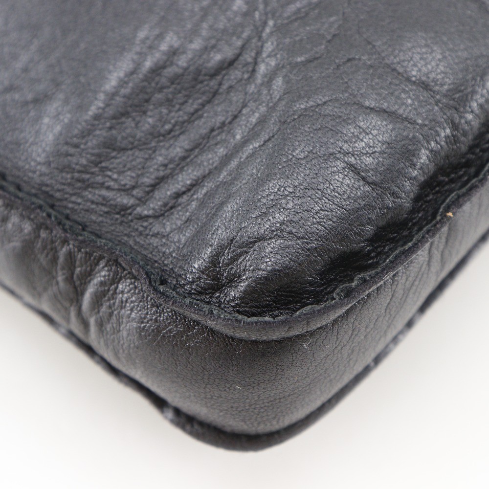 HERMES Toudu Shoulder Bag black Calfskin unisex