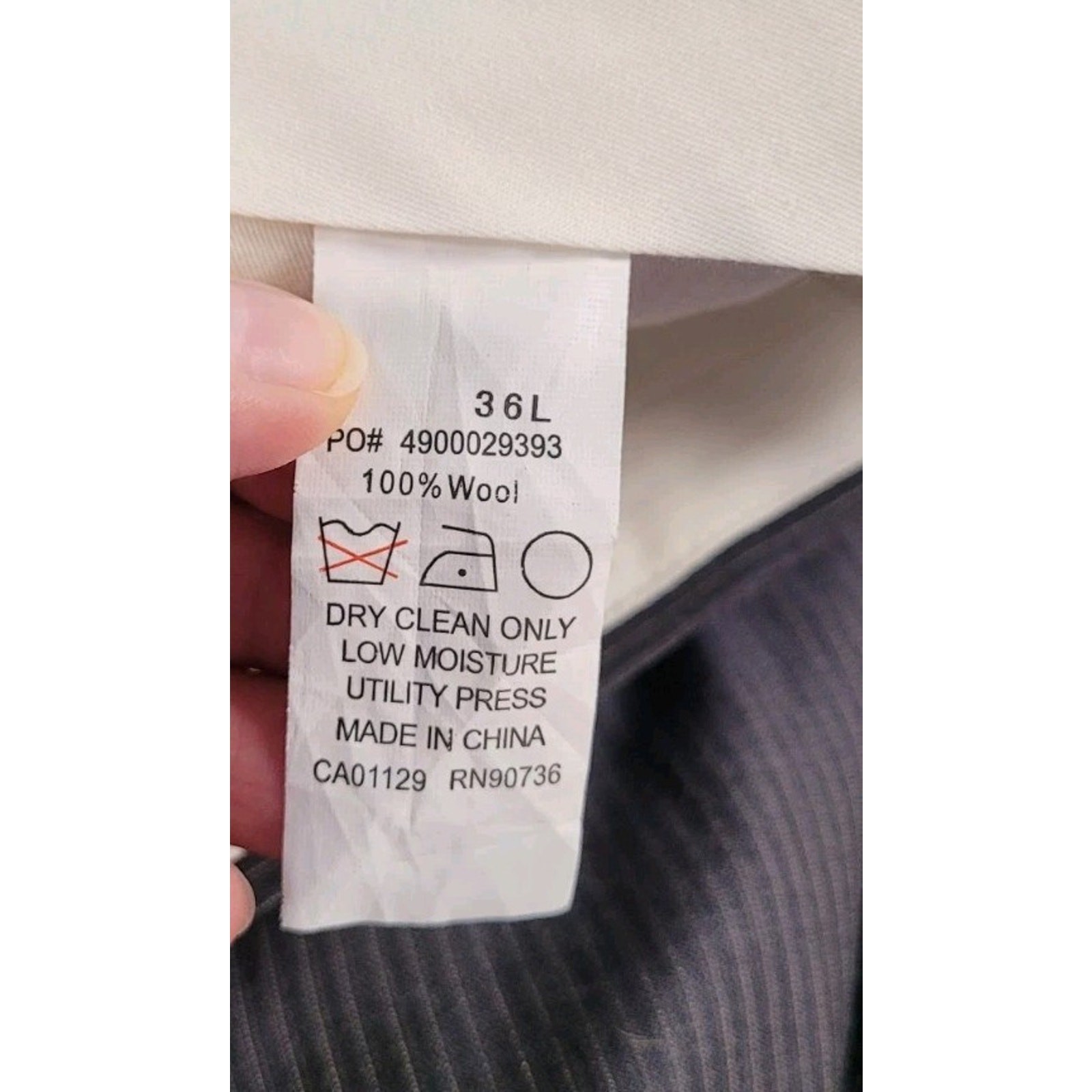 Ralph Lauren Wool Dress Pants Gray Pinstripe 36L