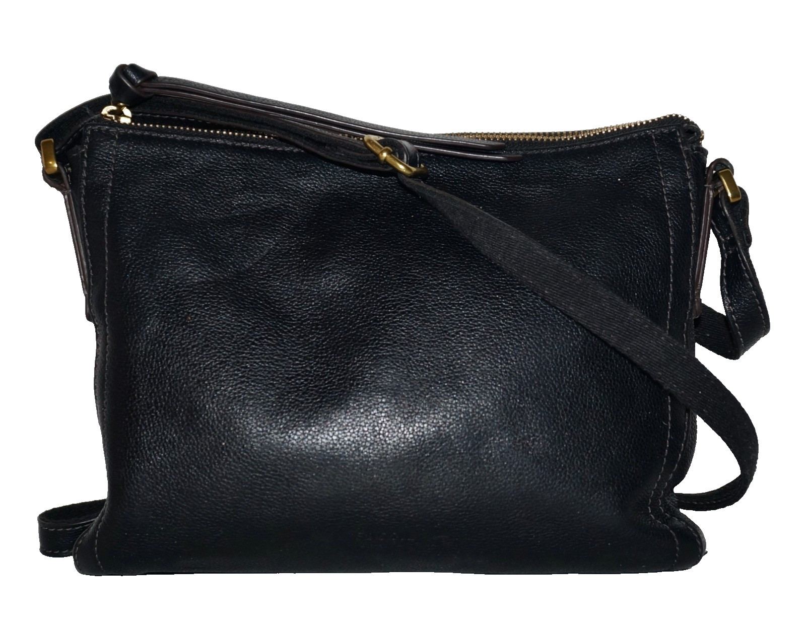 FOSSIL Small Black Leather #SHB2057 Slim Crossbody Shoulder Bag 7×9