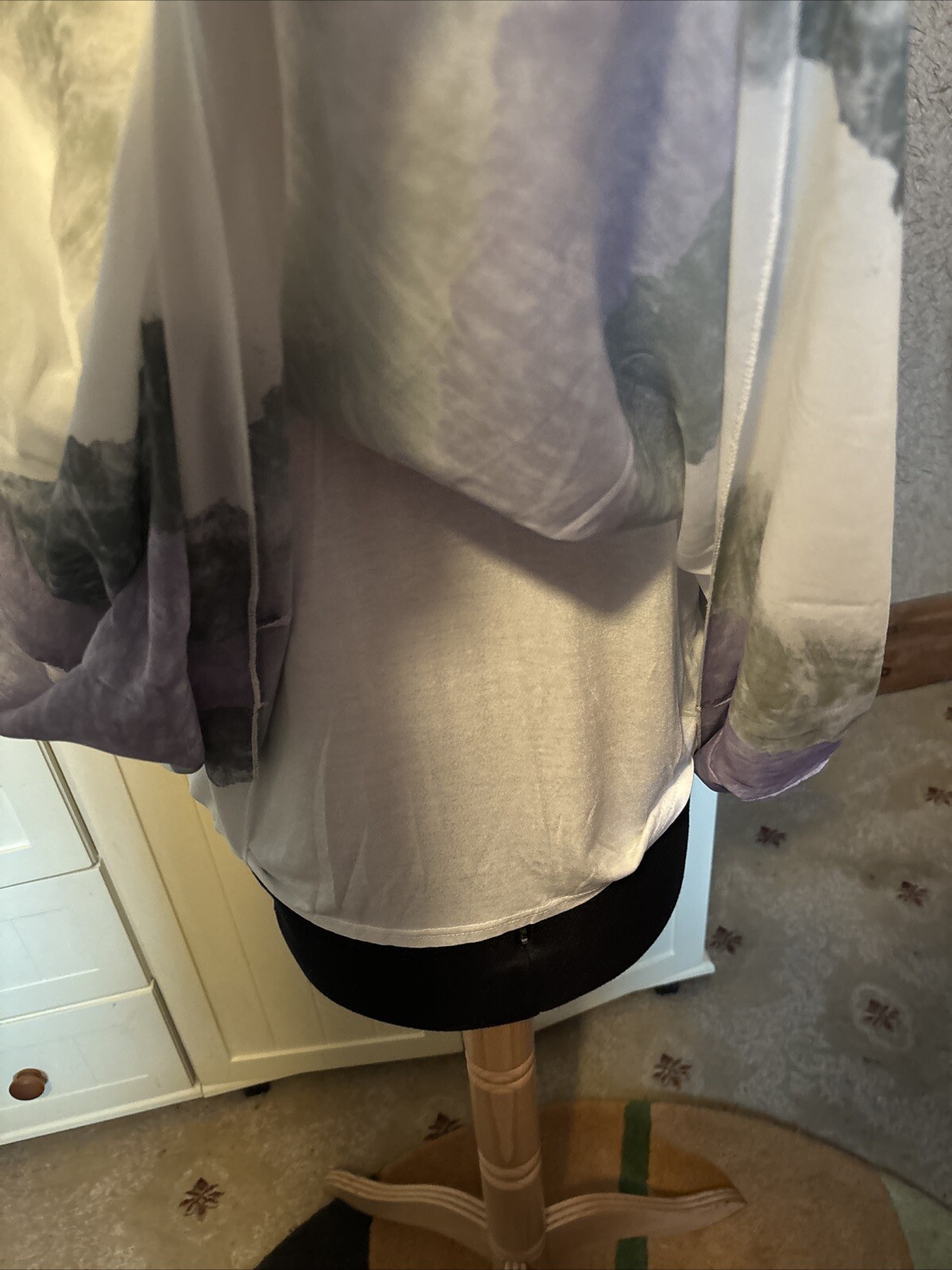 KLASS Preloved Ladies Top Size M Purple Mix Chiffon Layered Oversized Lagenlook