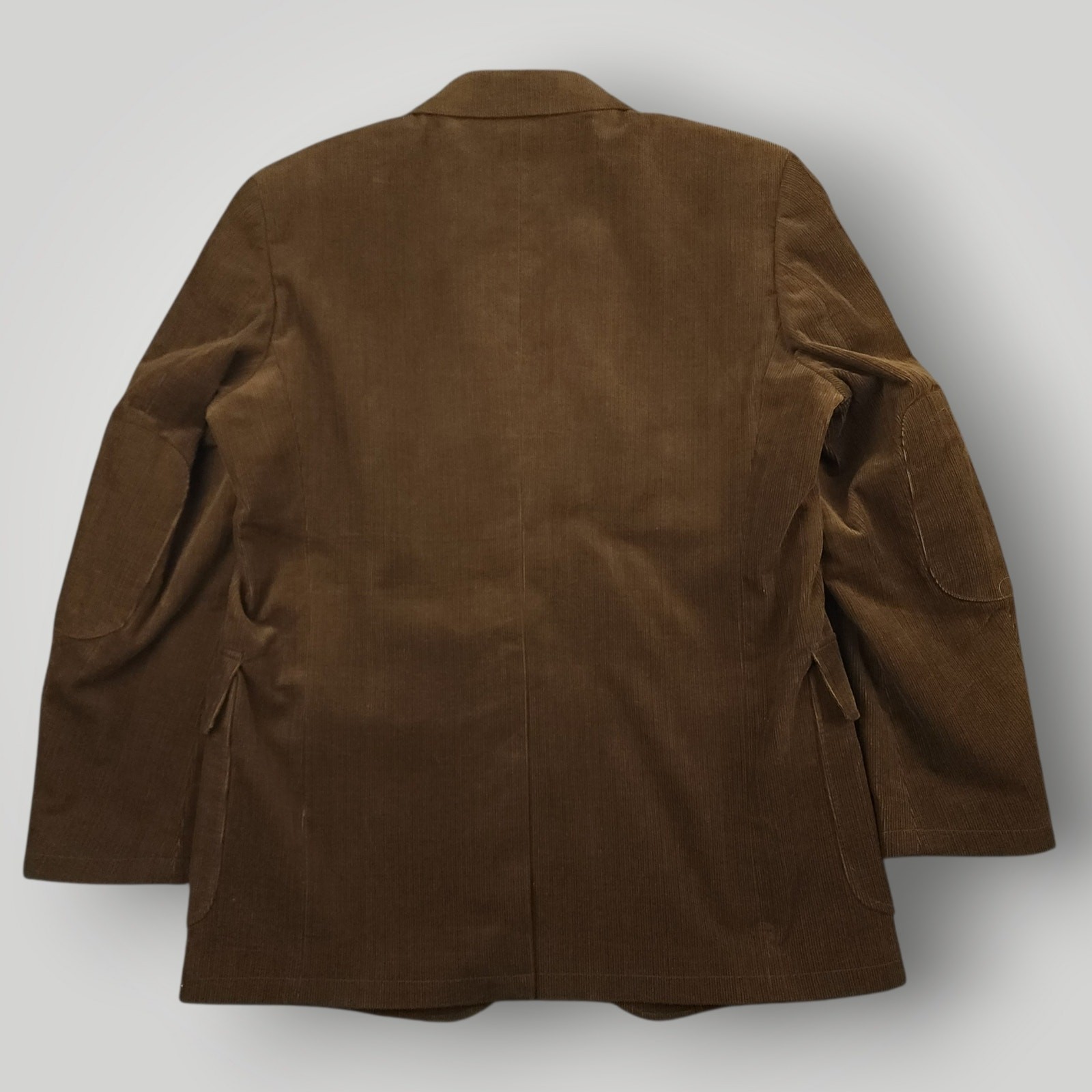 Y2K Ivy Style Wide Wale Corduroy Jacket 40R Elbow Patch Pocket Unstructured