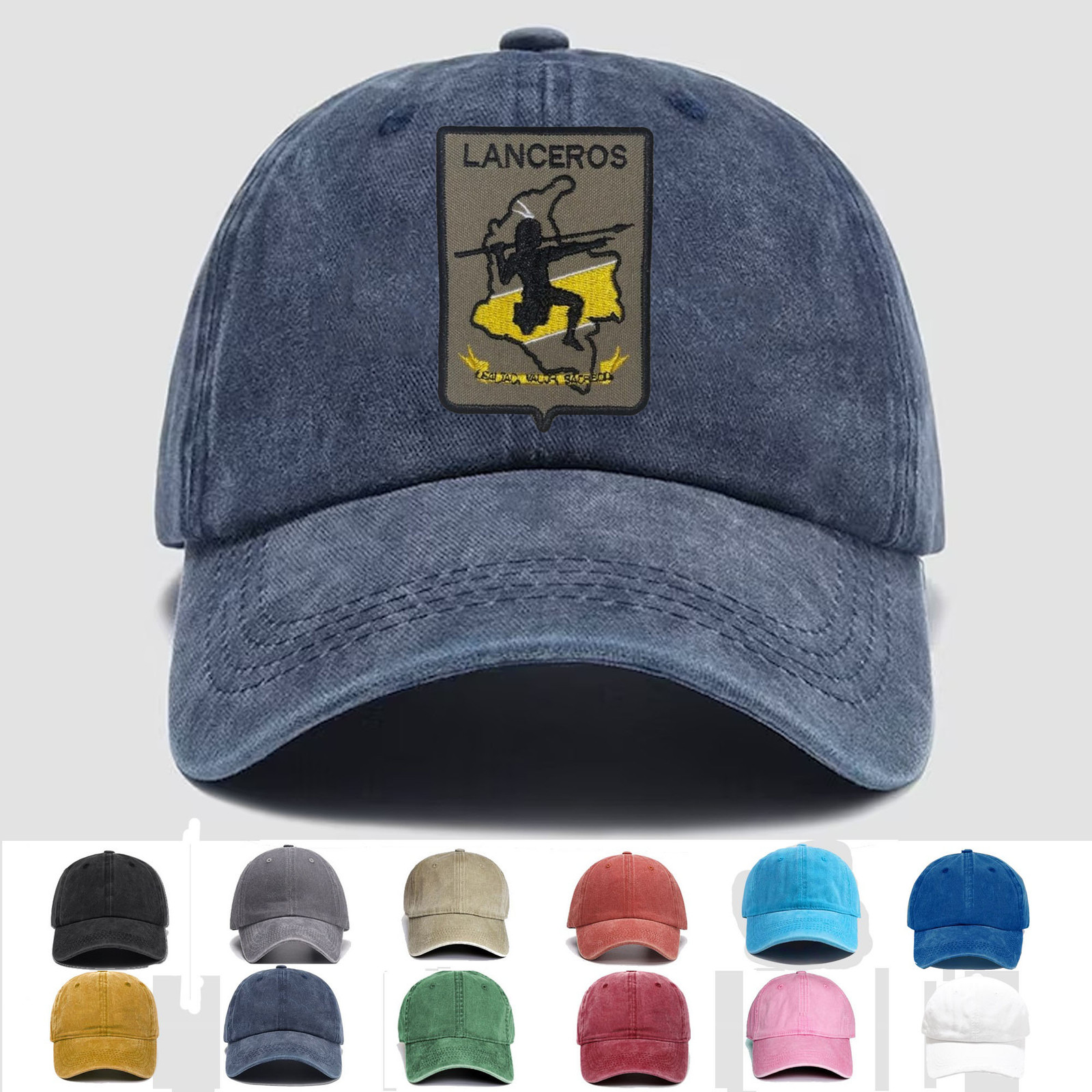 Custom Embroidered Hat Colombian Army OD Lanceros Curso Lealtad Valor Sacrificio