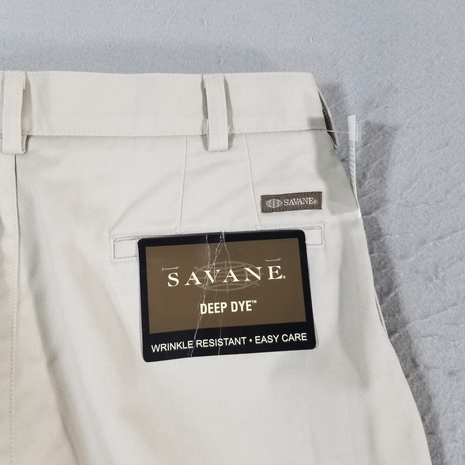 Savane khaki chino pants men’s 32×30 beige cotton preppy retro NEW