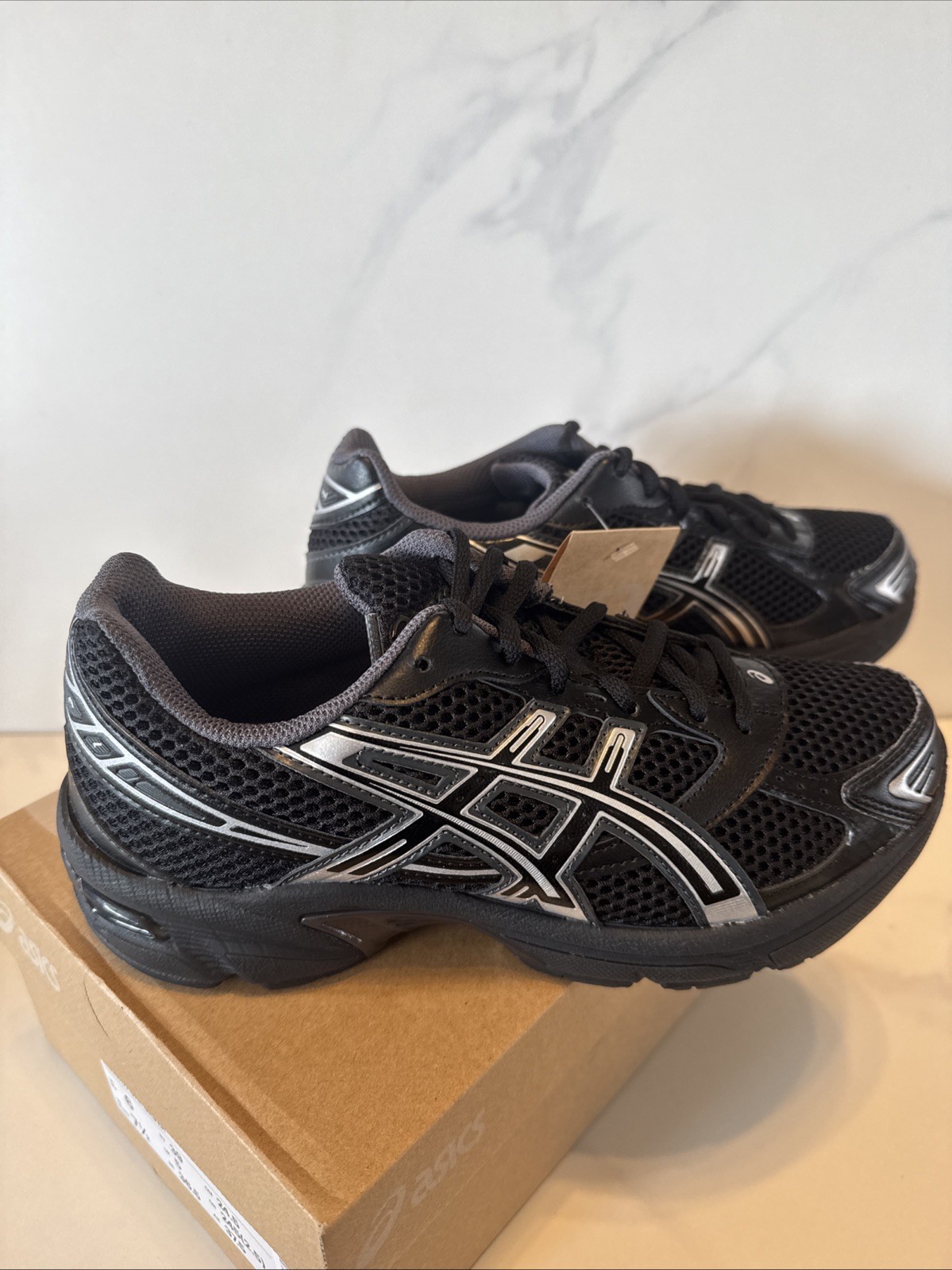 ASICS Gel 1130 Mens Size 6 Athletic Shoes Black/Pure Silver Women’s Size 7.5 New