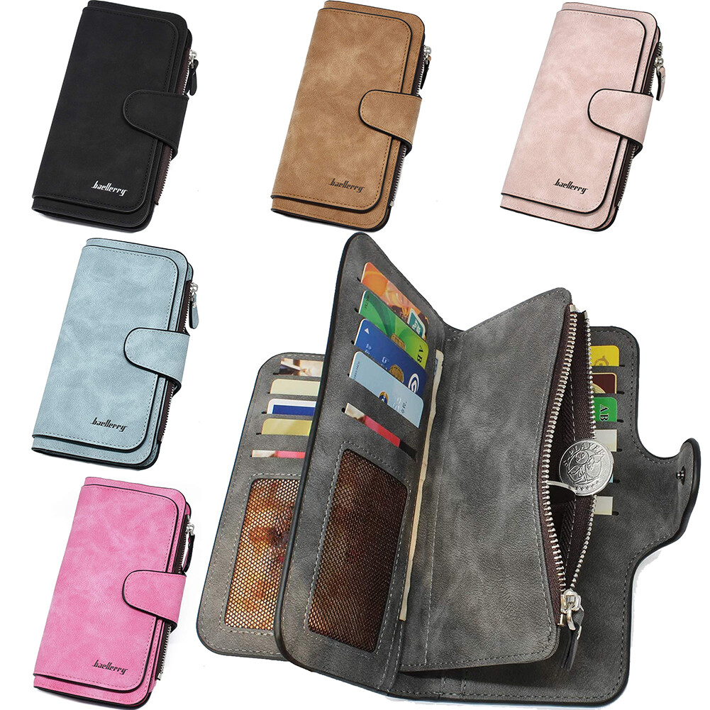 Womens Leather Clutch Wallet Long Purse Card Holder Case Hasp Handbag Best Gift