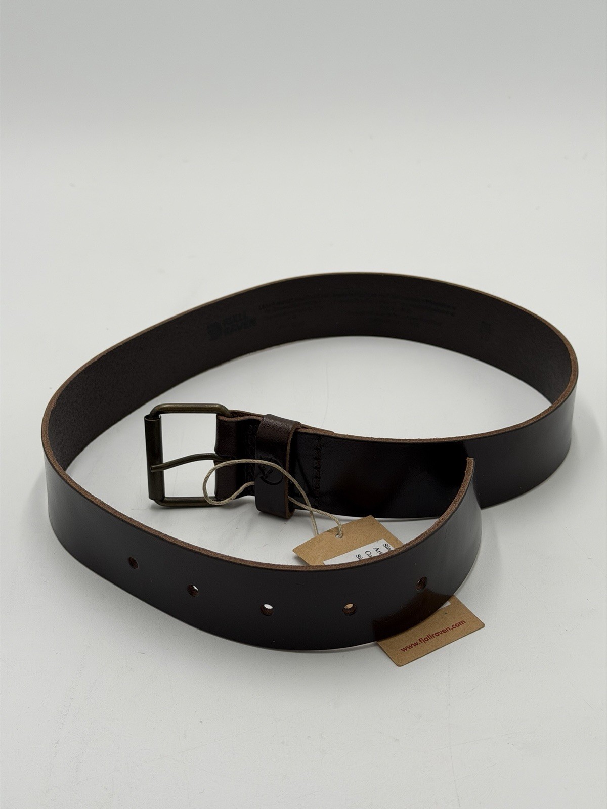 Fjallraven Singi Belt 4cm Brown Leather Size 30 (70cm) Small Unisex New