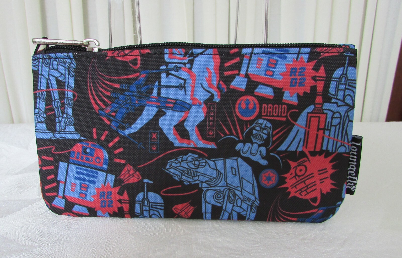 Star Wars Loungefly Nylon Zip Pouch Cosmetic Wallet Pencil Purse Bag Disney NWT