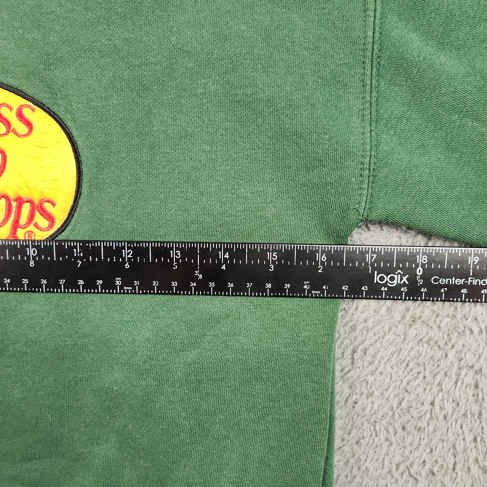 Bass Pro Shops Sweatshirt Mens Small Green Crewneck Pullover Logo Cotton Blend