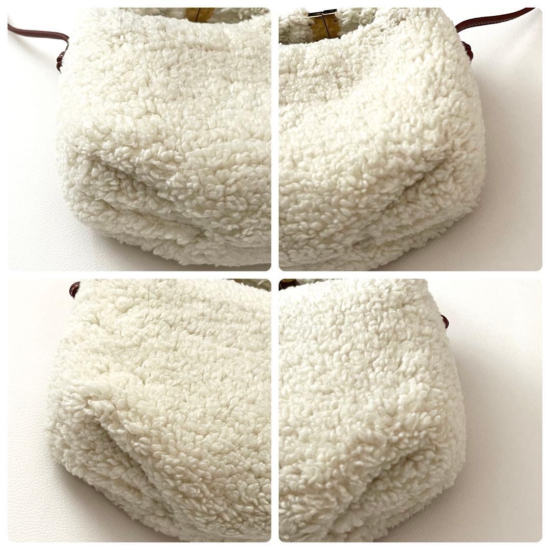 POLENE Berry Boucle Ecru Shoulder Bag Boa Leather from Japan