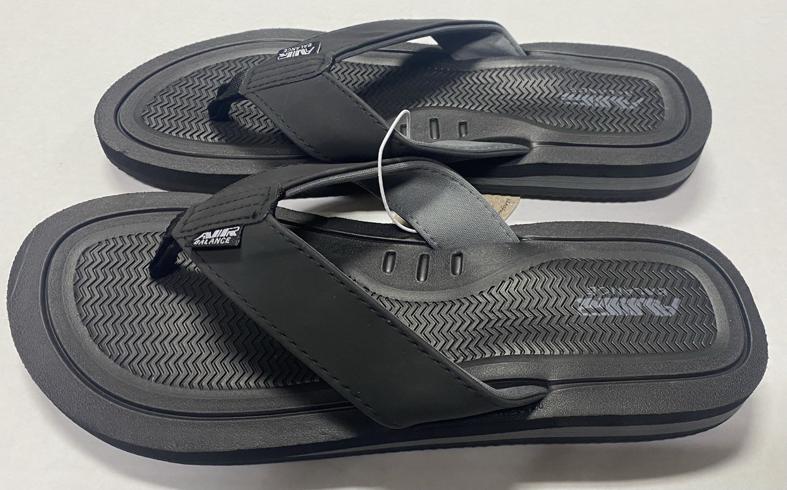 Air Balance Black Flip Flops Sandals Men’s Size 8 9 10 11 12 13 New