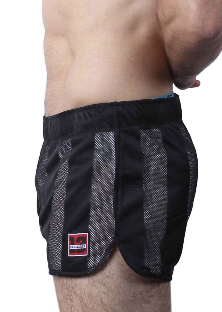 CELLBLOCK 13 White & Black Midfield Mesh Reversible Short Cell Block 13 Large