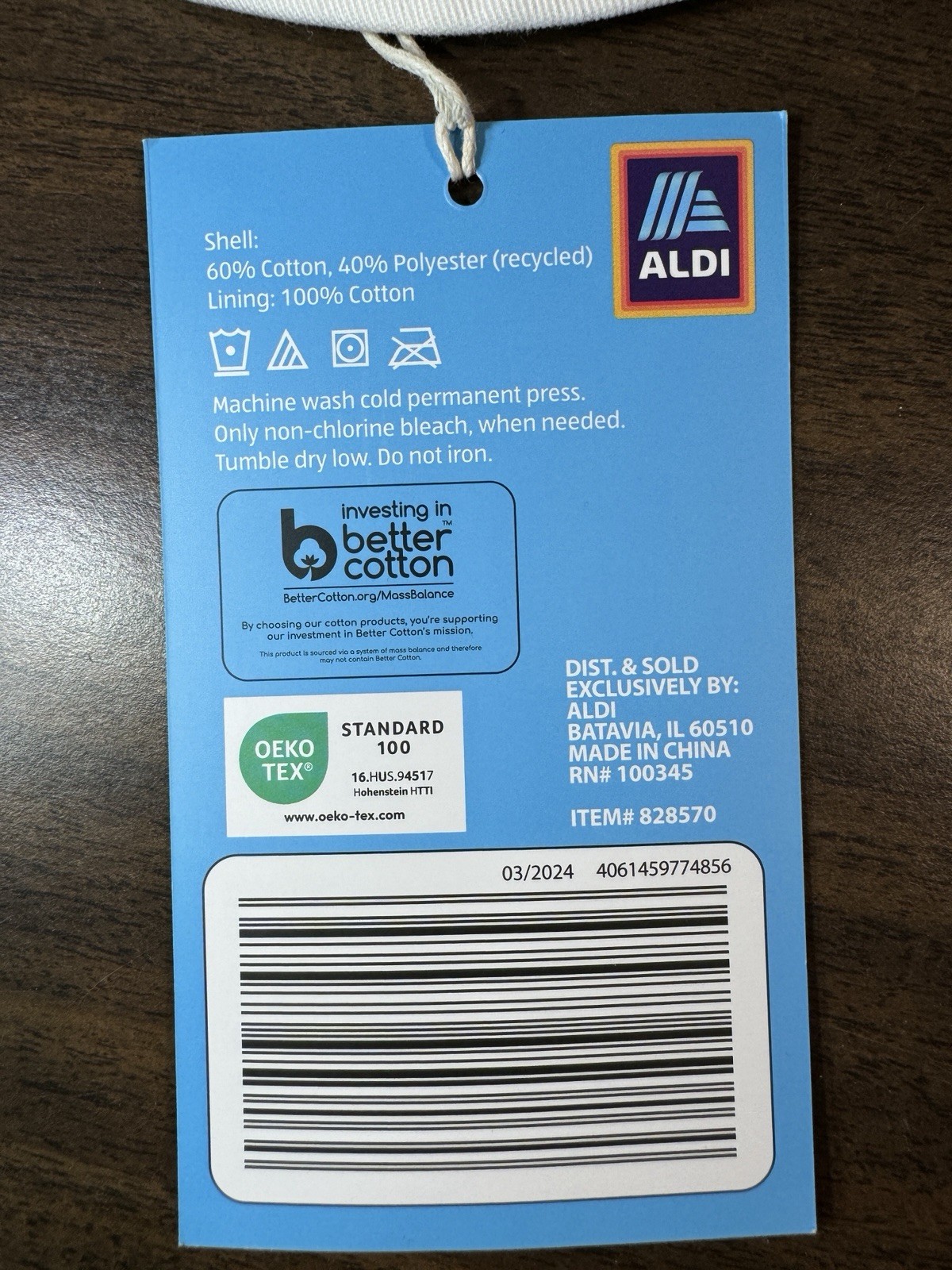 New NWT ALDI Gear White Bucket Hat with Iconic Logo Rainbow Stripes One Size