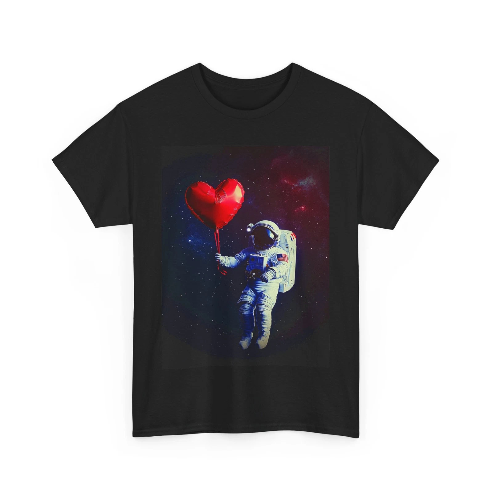 ASTRONAUT SPACE HEART BALLOON ART TEE TSHIRT GIFT MEN WOMEN HUSBAND FATHER SHIRT