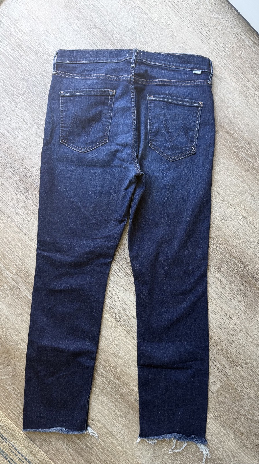 MOTHER Mid Rise Dazzler Ankle Step Fray Jeans Off Limits Wash Women’s 34