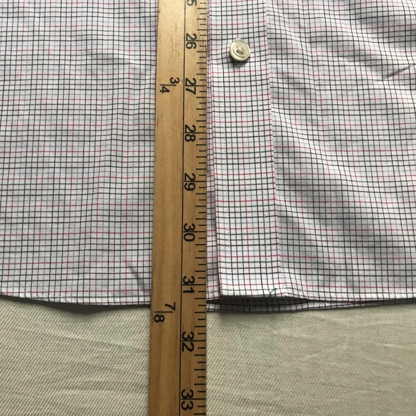 Charles Tyrwhitt Button Down Shirt Blue Plaid 16 1/2 / 34 Inch Dress Shirt