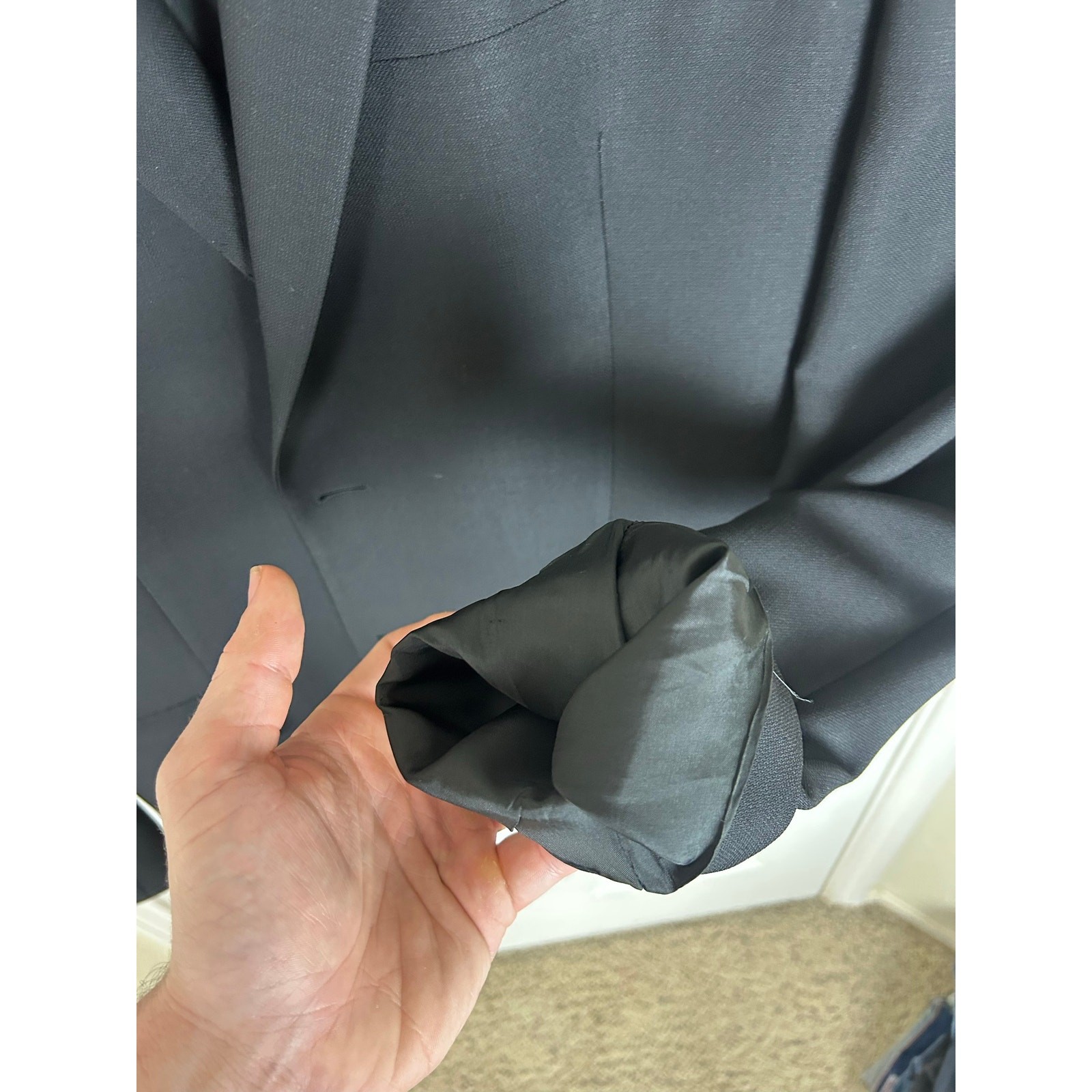 Calvin Klein Collection Blazer — Solid Black, 100% Pure Wool 50 IT/ 40R US