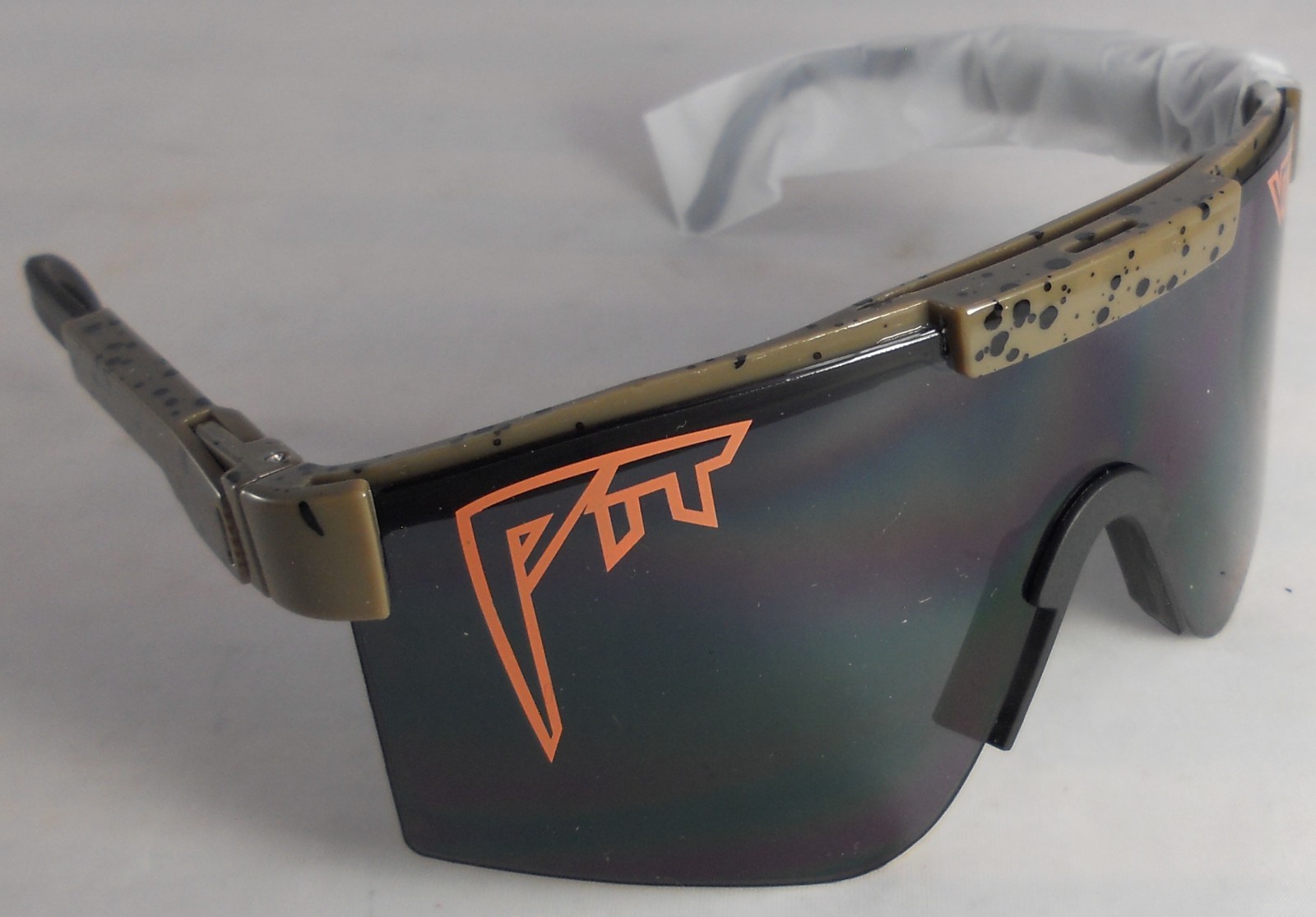 PIT VIPER Polarized Mirrored Wrap Beach Sunglasses Camo Speckle NEW