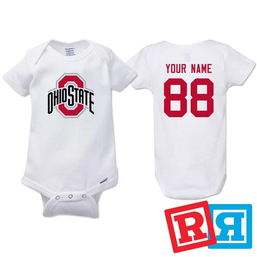 Personalized Ohio State Buckeyes Gerber Baby Onesie® Cotton Custom Bodysuit