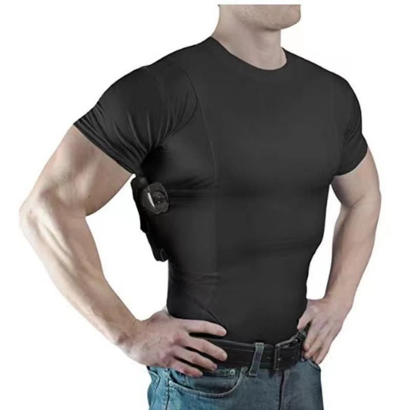 Concealment Clothes Mens Crew Neck Undercover- Concealed Holster Carry Tops