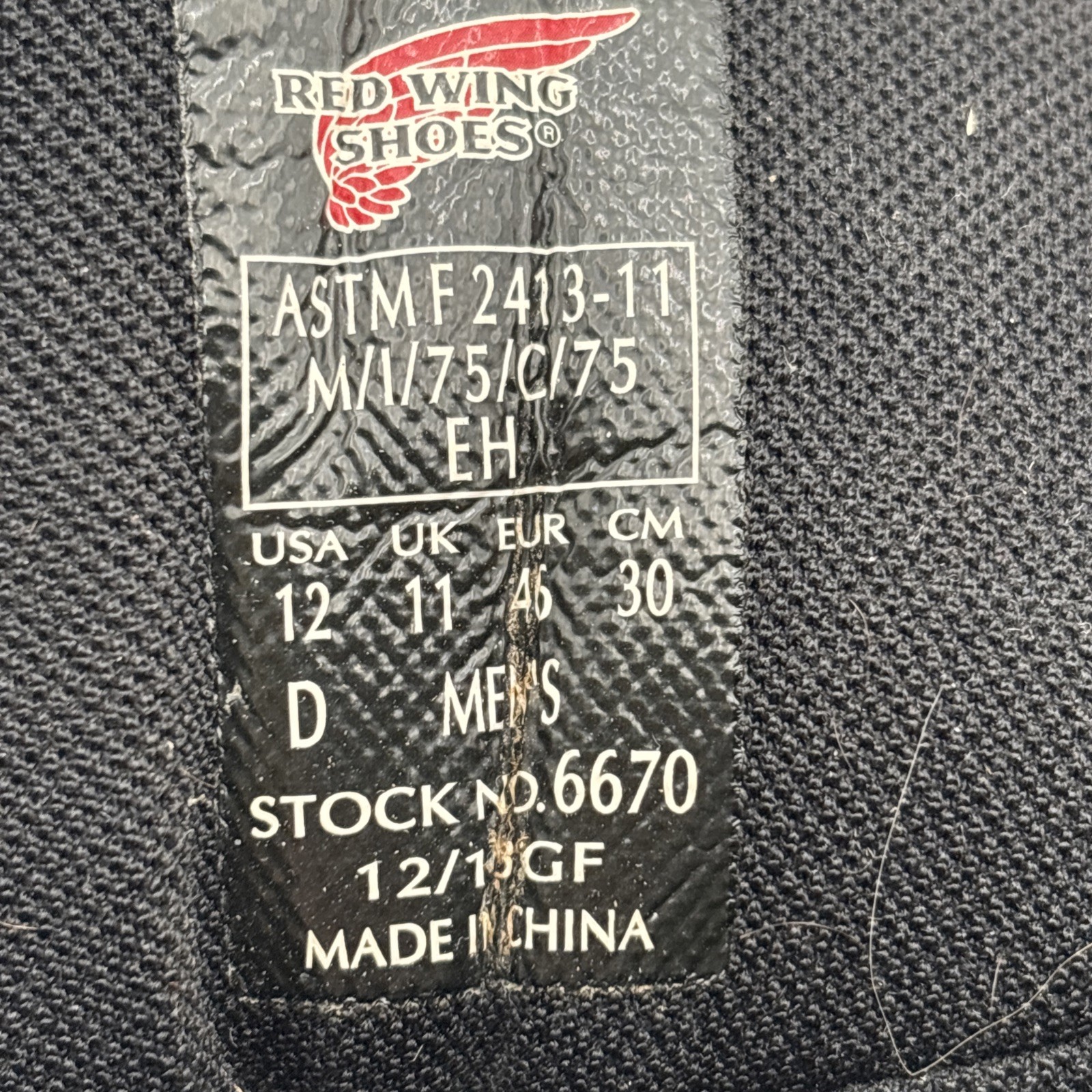 Red Wing 6670 Size 12 D 6″ Truhiker Work Boot Steel Toe Waterproof Hiking