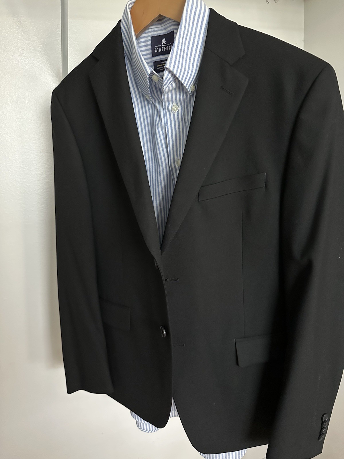 Alfani Men’s Black Slim Fit Stretch 2-Piece Suit Flat Front 34W x 30L jacket40s
