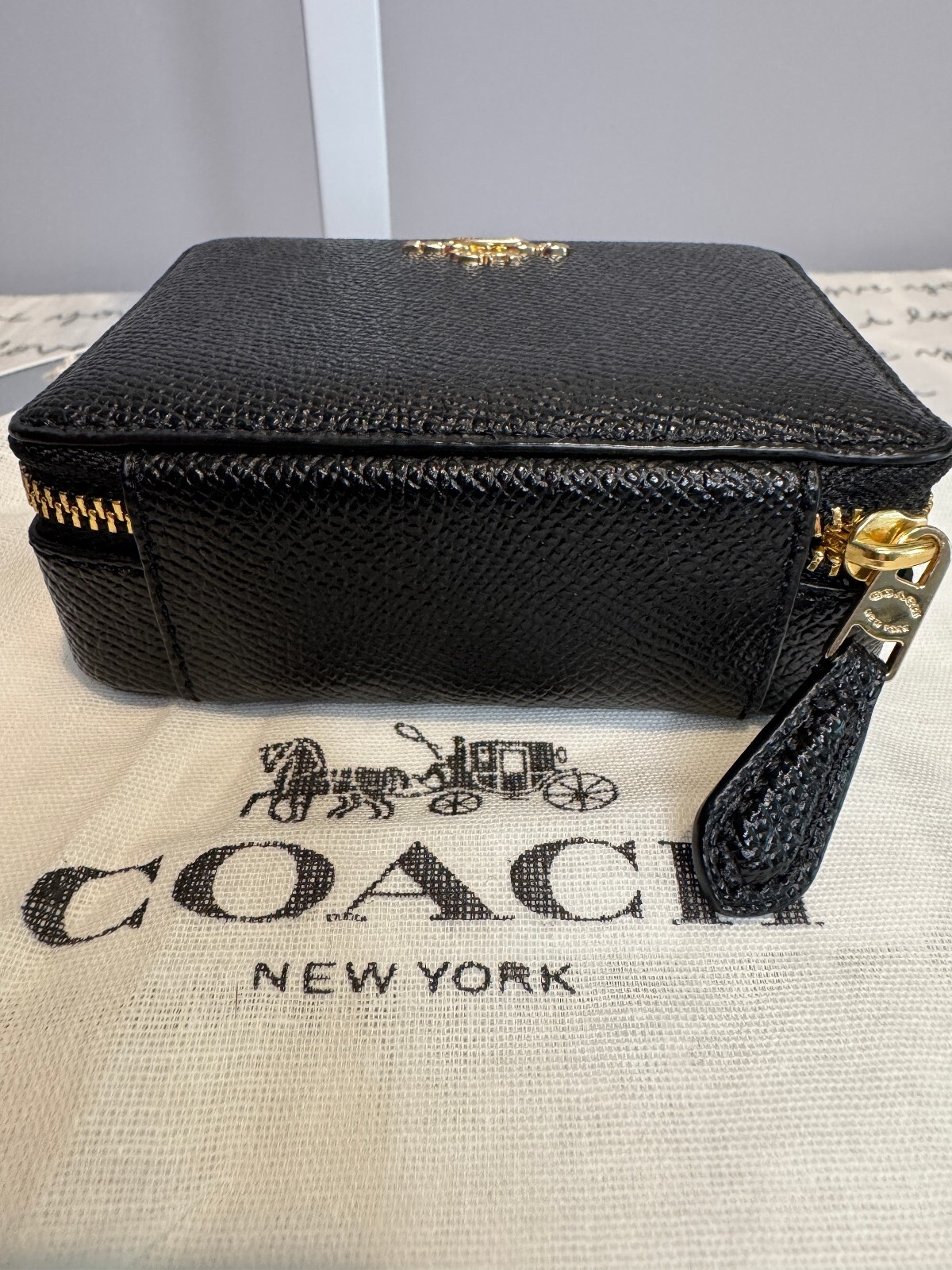 Coach Weekly Pill Box C4579 Black Leather Organizer NWOT