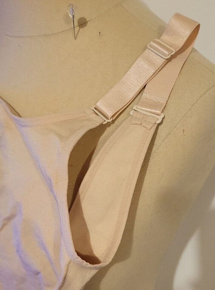 Braless Bodysuit MeMoi SlimMe Thigh Stomach Butt Shaping XL Beige New Tags