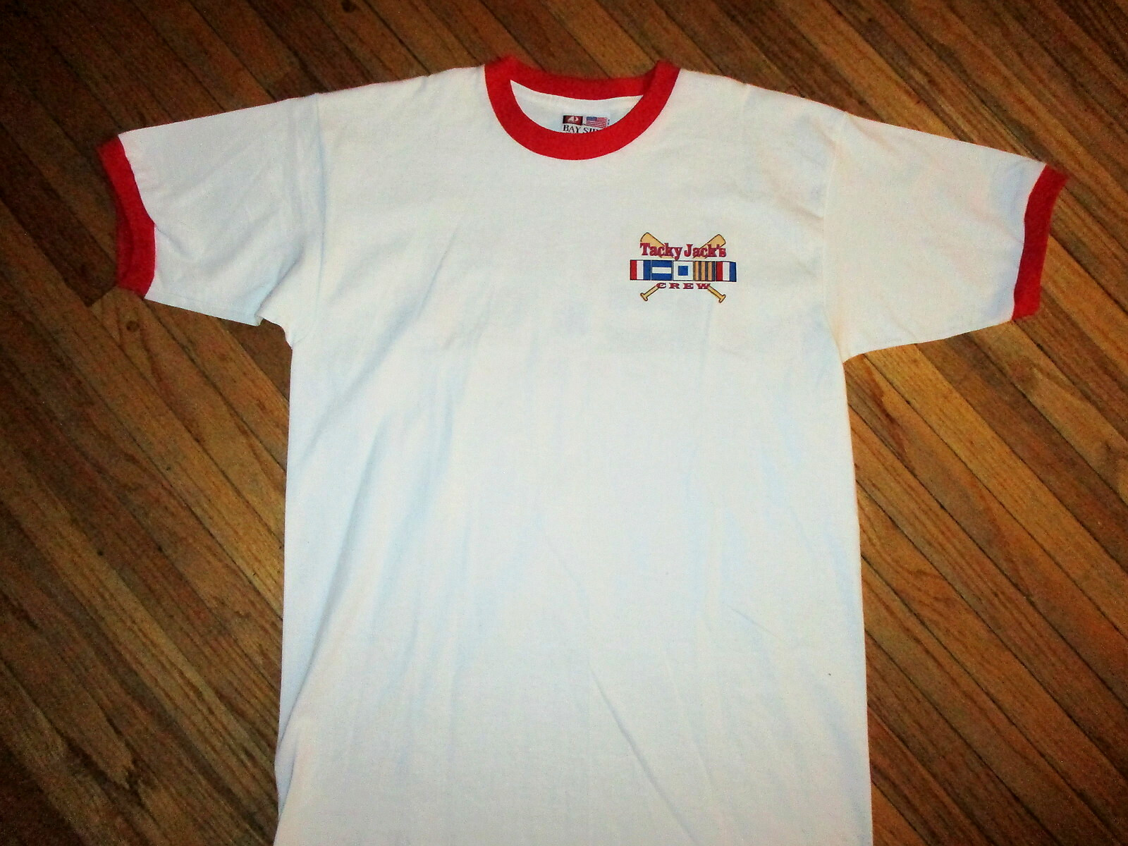 TACKY JACKS T SHIRT Retro Ringer Alabama Seafood Restaurant Crew Nautical MEDIUM