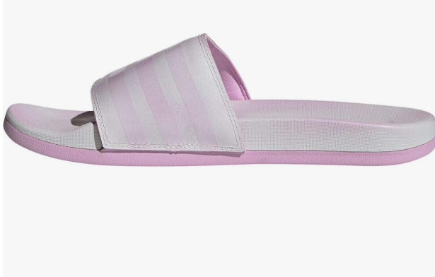adidas Adilette Comfort Slides Womens 7 Dash Grey Clear Lilac White New FZ4878