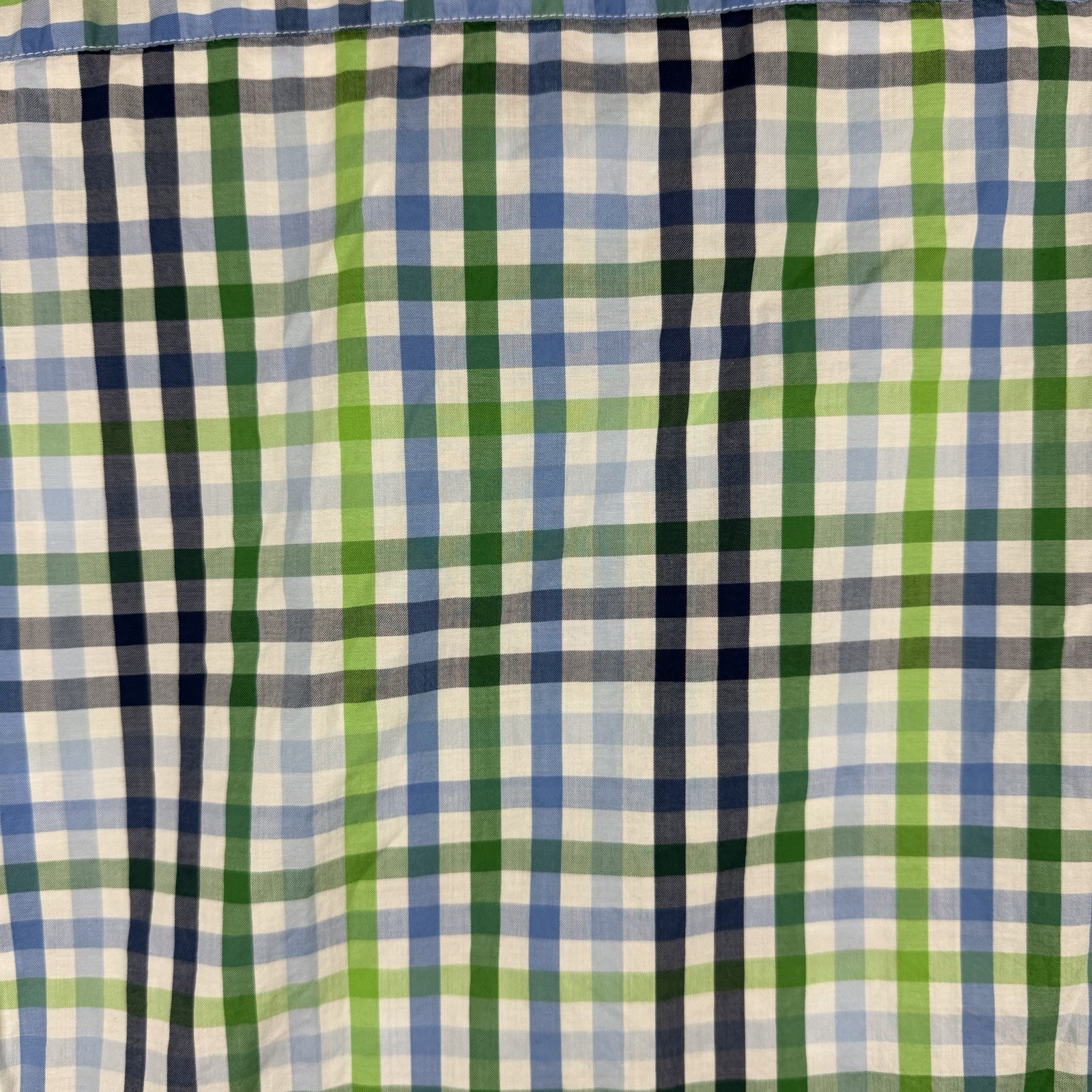 Barbour Russell SS Gingham Check Green Blue Button Down Shirt Mens XL Preppy