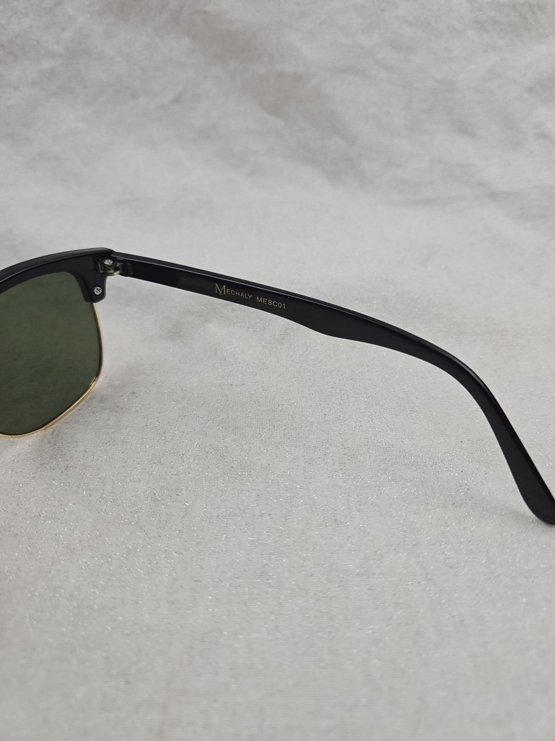 Mechaly MESC01 Classic Club Master Style Square Sunglasses, Black/Gold