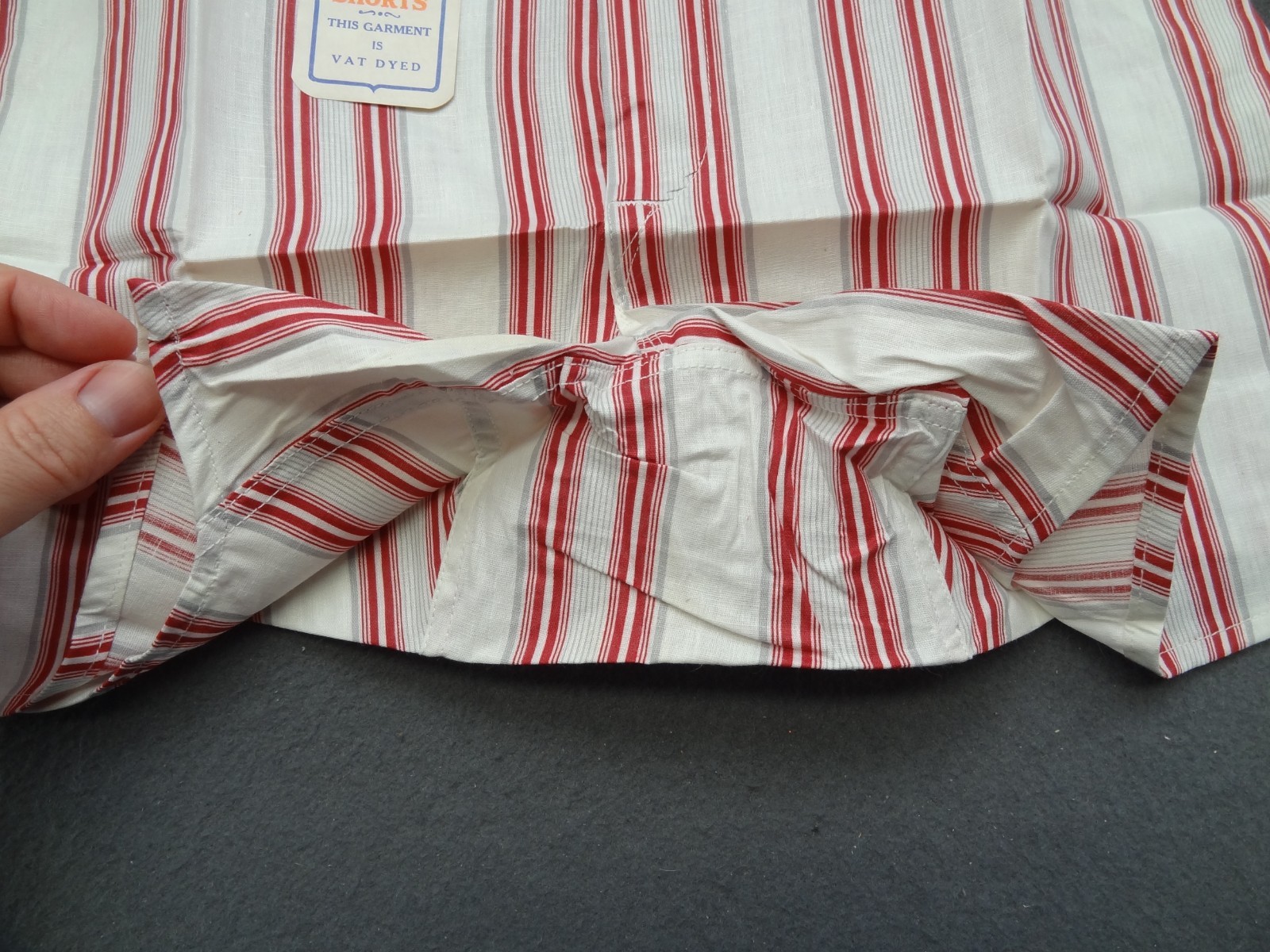 NEW Gripper Snap 28 Yoke Front Striped Boxer Short VTG 50s 60s Athletic Vat Dyed