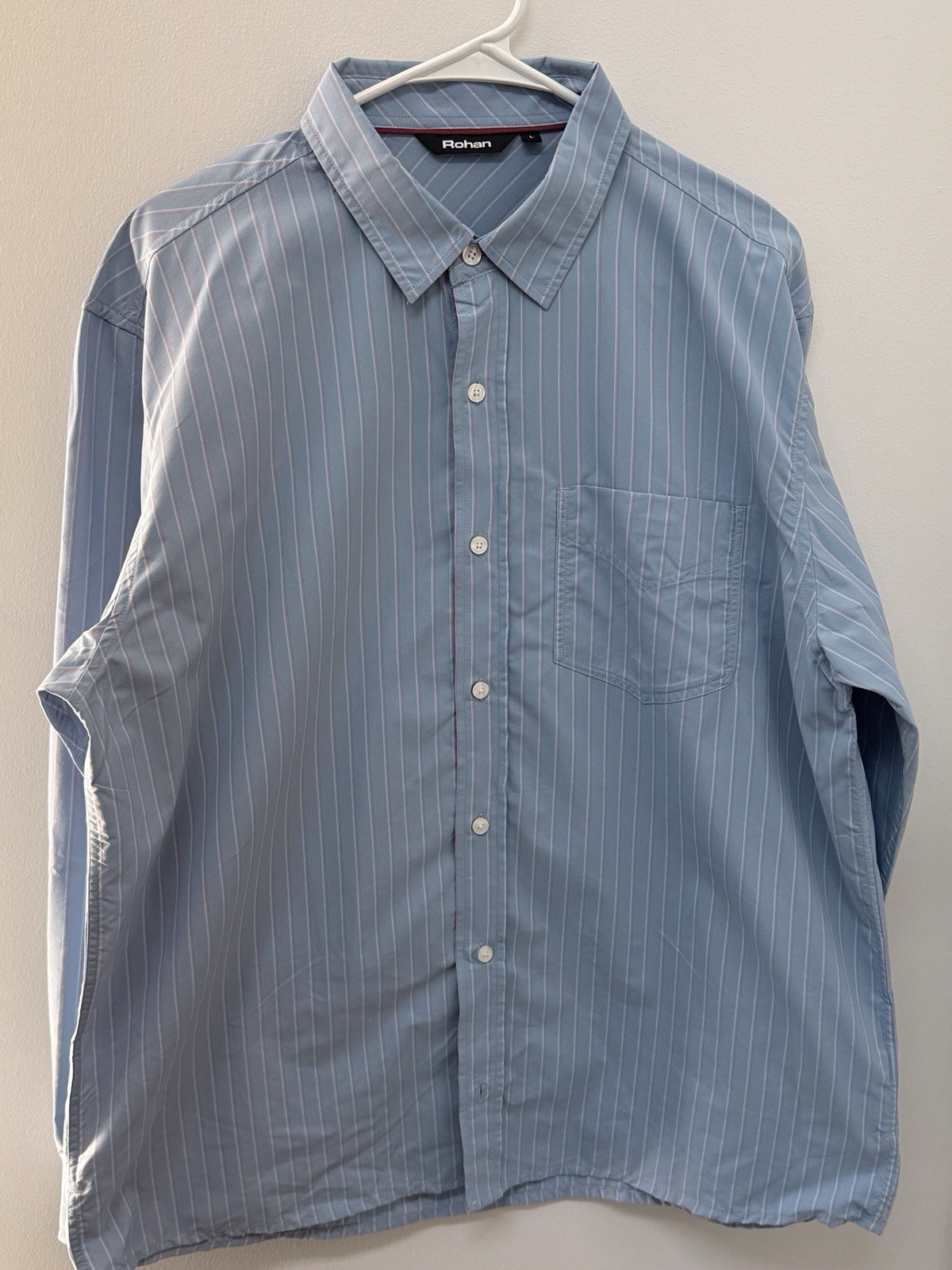 Rohan Worldview Shirt Button Up Long Sleeve Mens L Blue