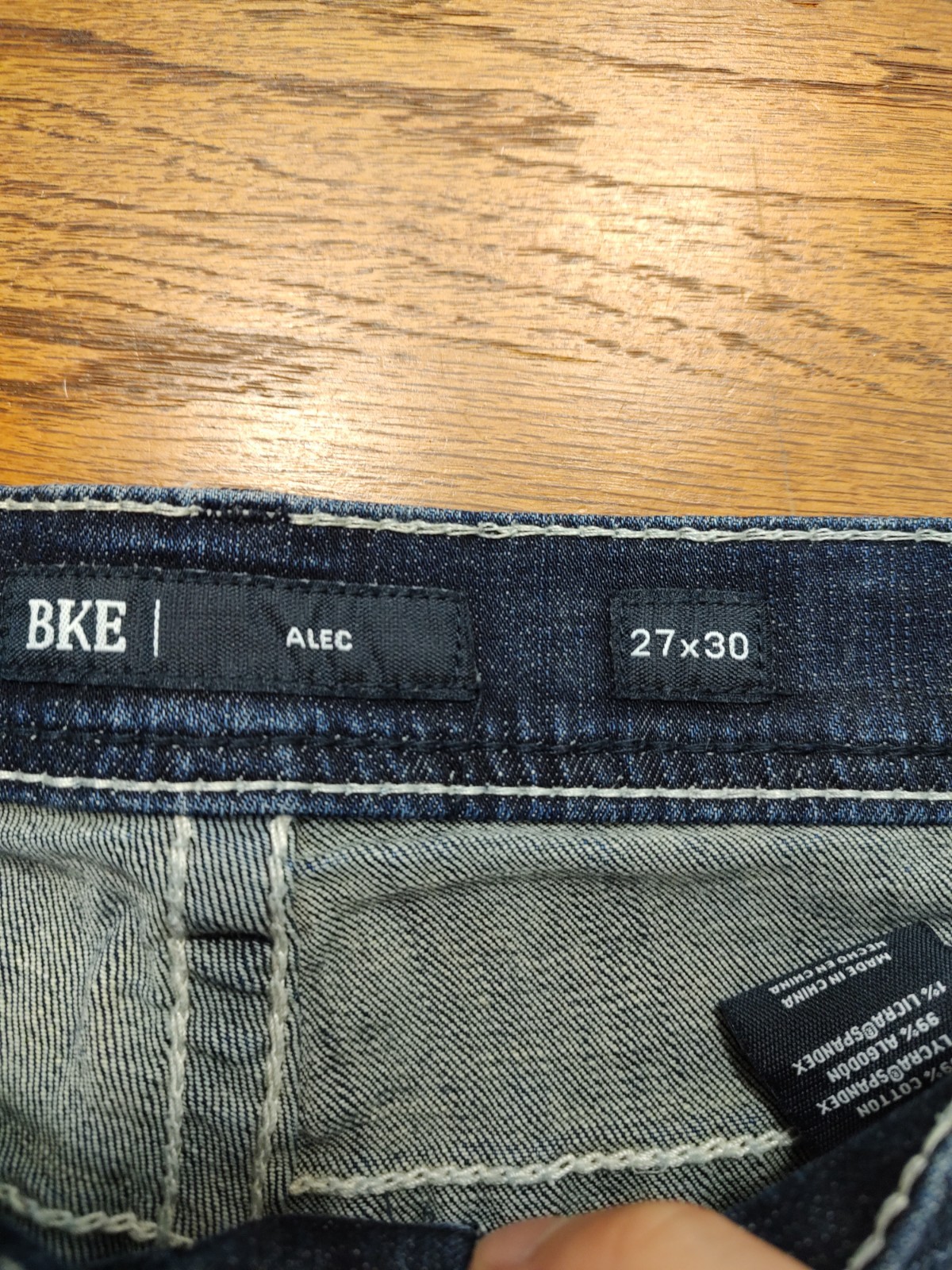 BKE Alec Straight Mens Tag 27×30 Blue Denim Jeans Slim Straight Jeans
