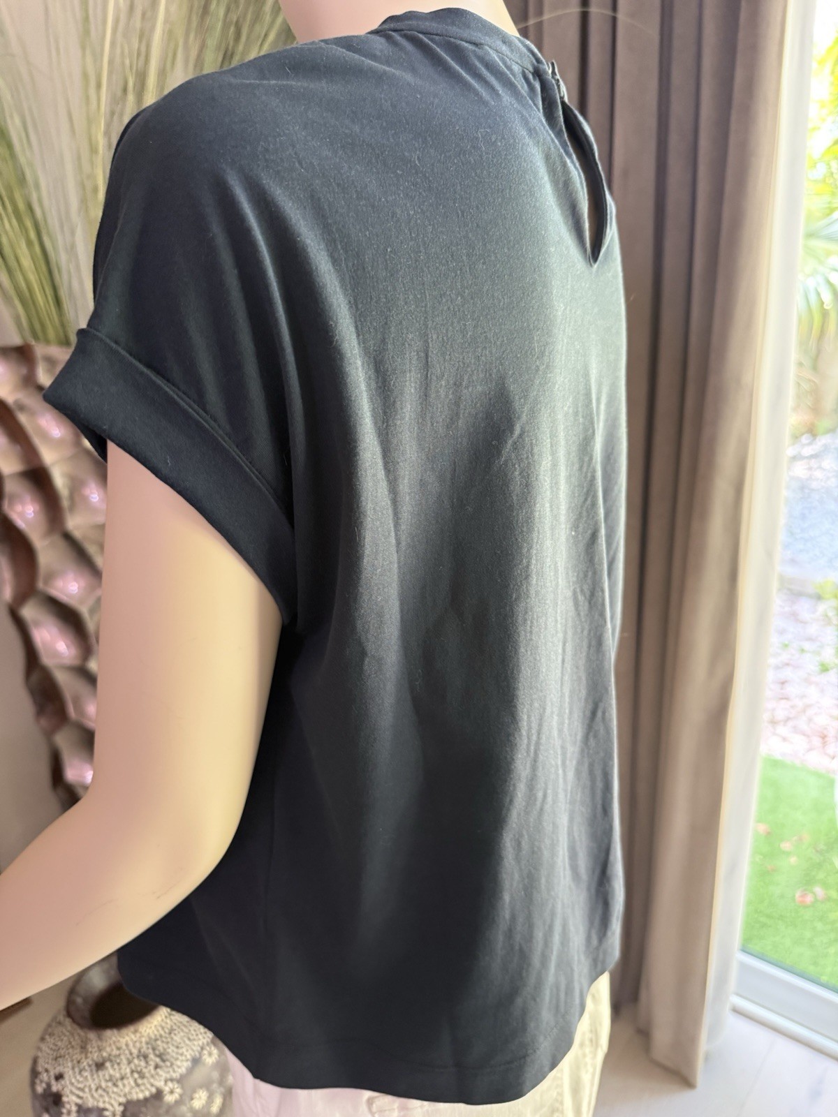 BRUNELLO CUCINELLI Embellished pocket T-shirt Navy Blue Size XS