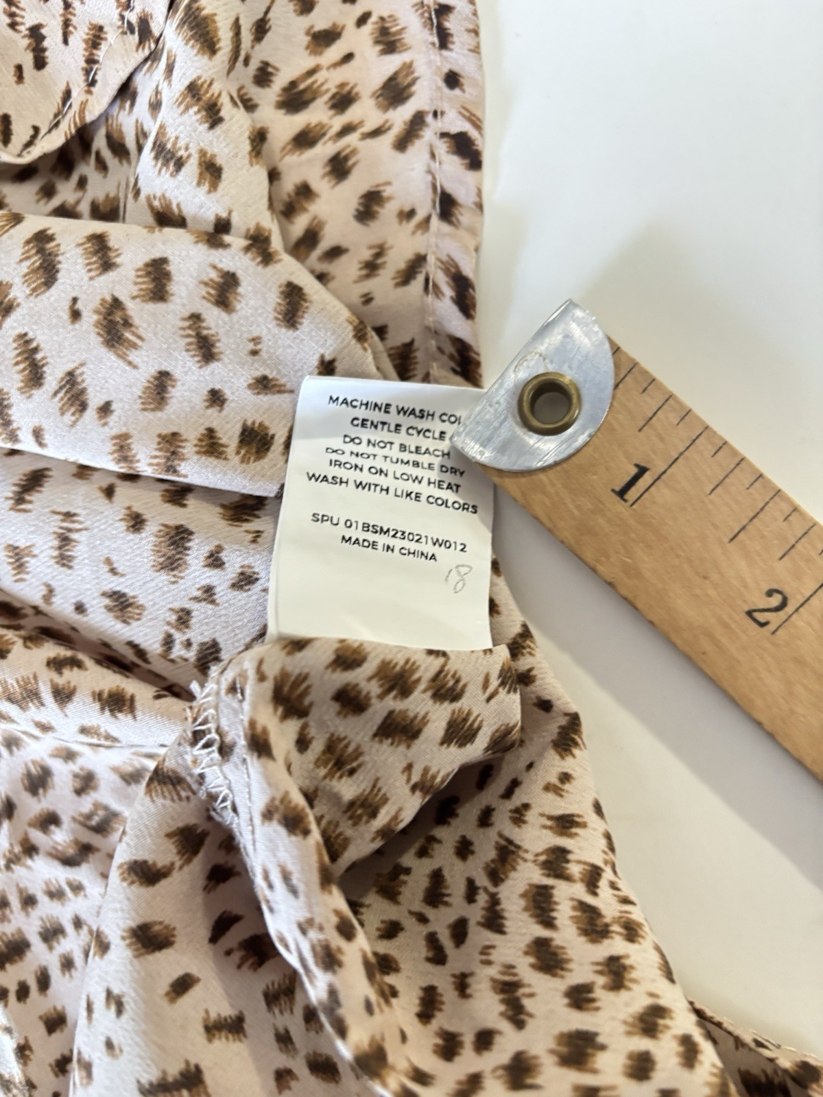 Bloomchic 18-20 Brown Tan Leopard Print V Neck Ruffle Sleeve Blouse Top Flowy