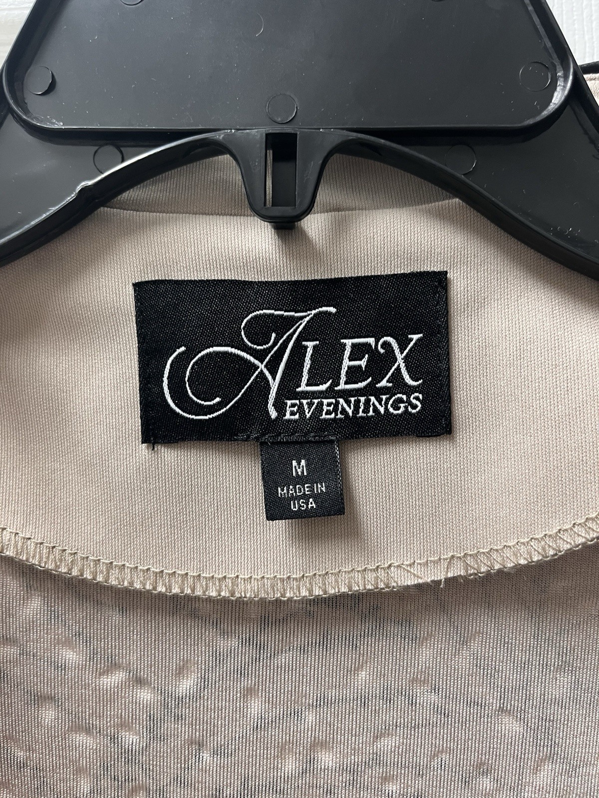 Alex Evenings 2-Piece Glitter Knit Mandarin Neck Jacket & Tank Set M Beige