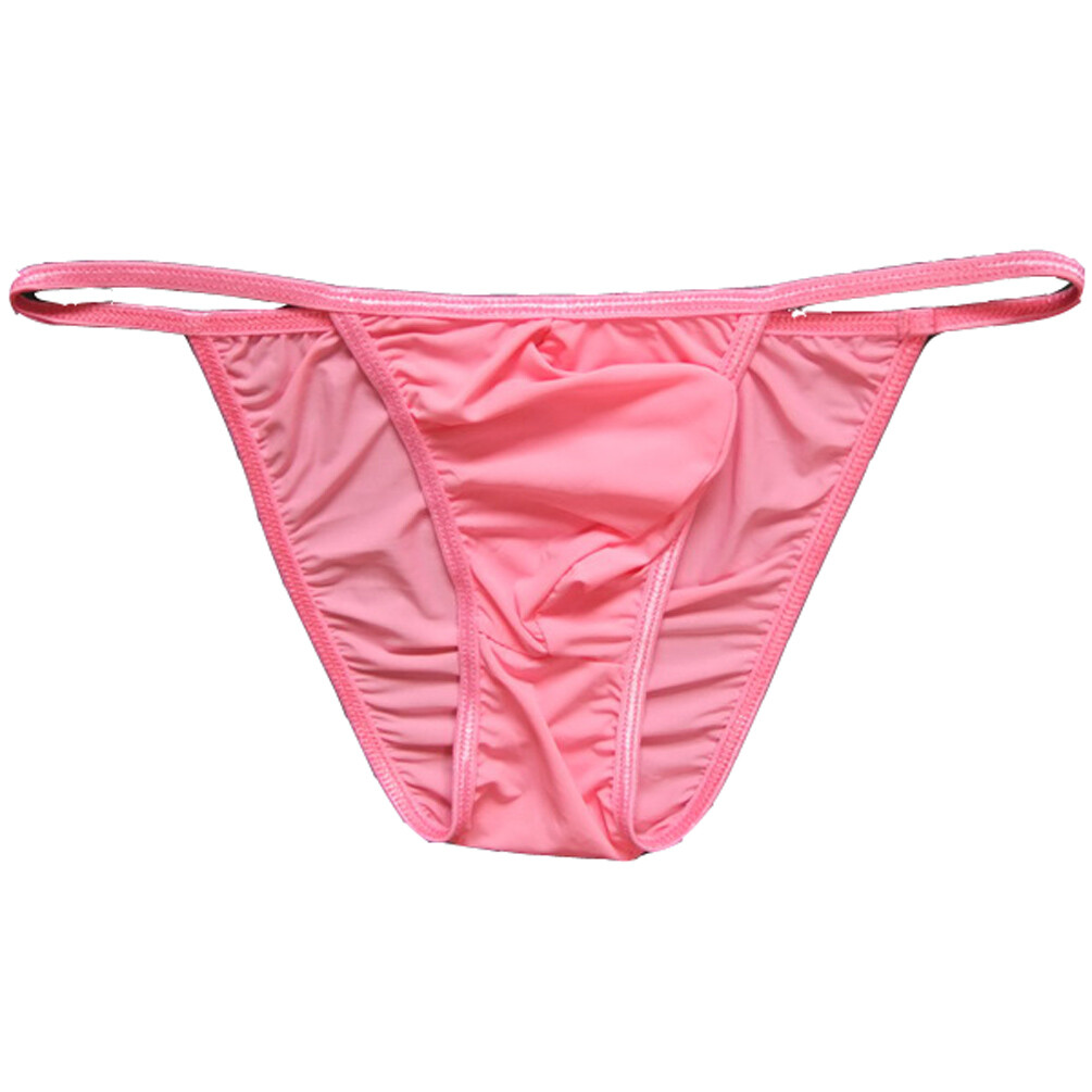 Mens Silky Soft Tanga String Bikini Bulge Contoured Pouch Briefs Panties Colors