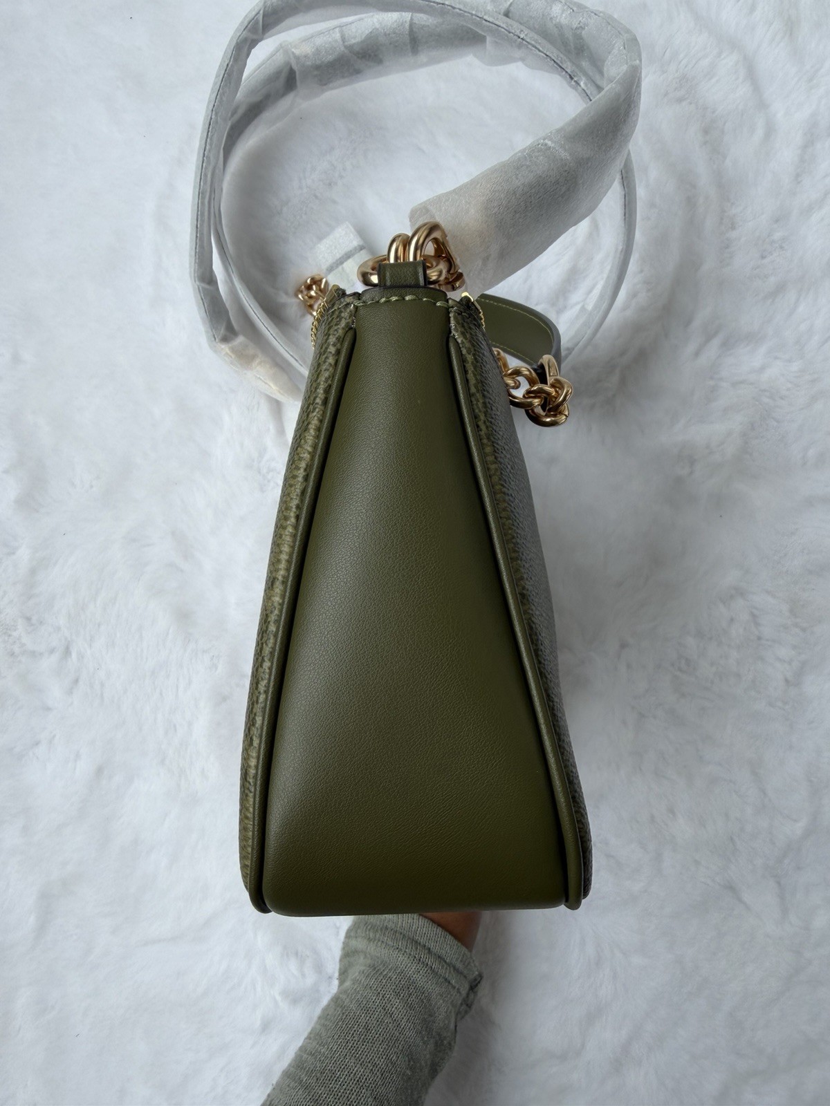 NWT Coach Teri Shoulder Bag CAL51 Olive Green Gold Hardware Signature