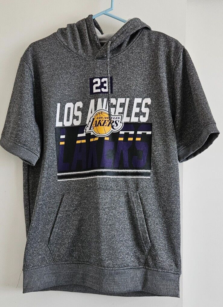 NBA Regular Season Los Angeles Lakers Le Bron James Short Sleeve Hoodie-Men’s M