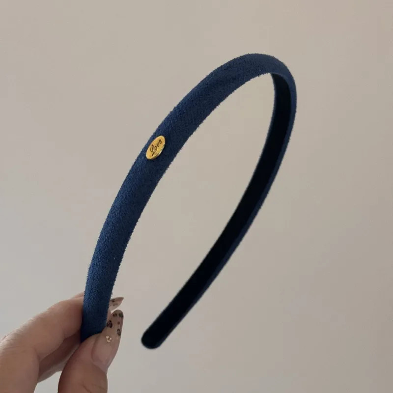 1Pcs Velvet Texture Fine Hair Hoop Multi Color Simple Love Logo Hair Hoop Women’