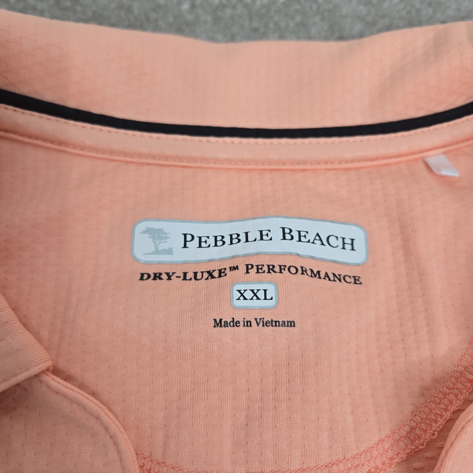 Pebble Beach Golf Polo Shirt Womens XXL Coral Sleeveless Dry-Luxe Performance